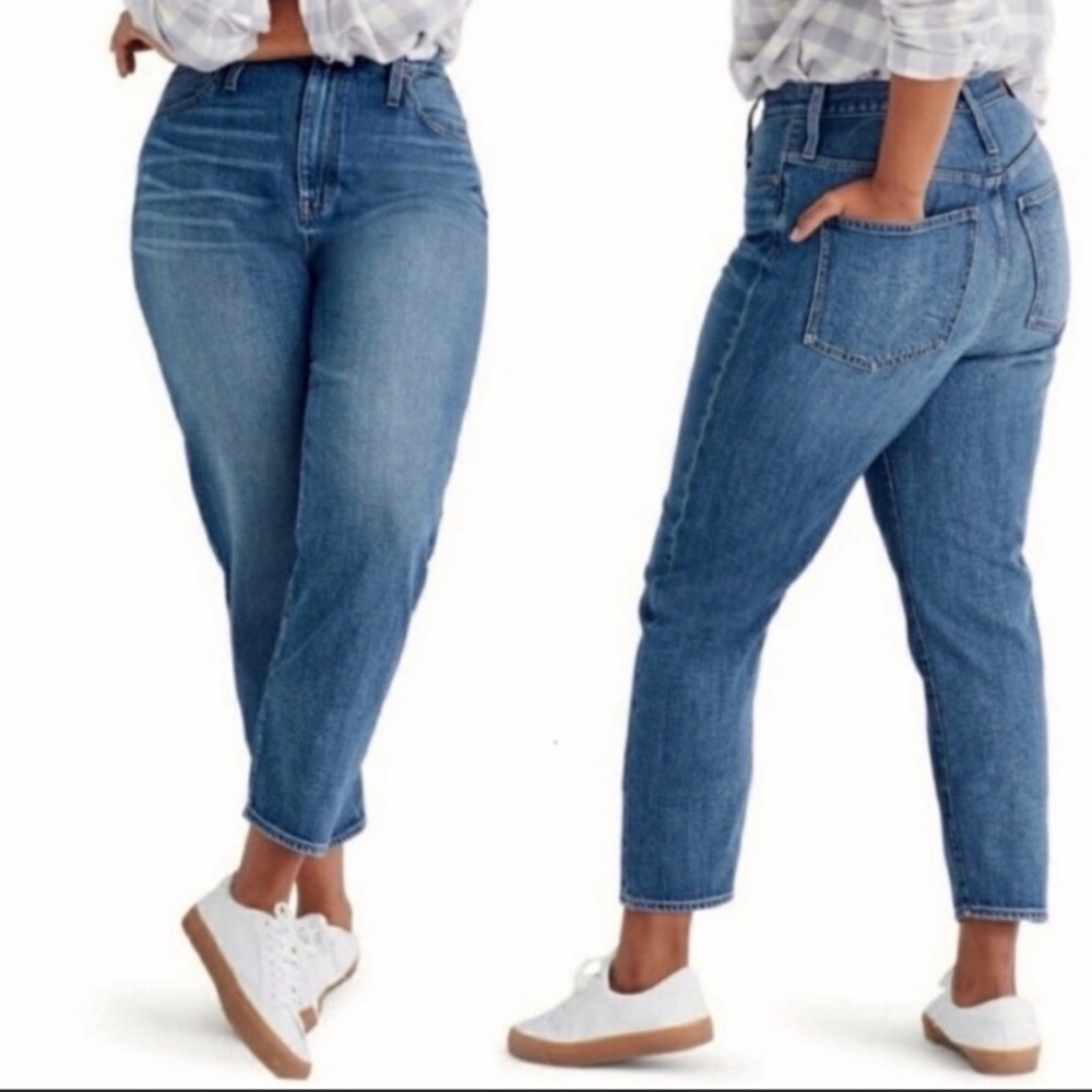 NWT Madewell Mom Jean High rise straight Denim Jeans 34 Downey Wash  AG375